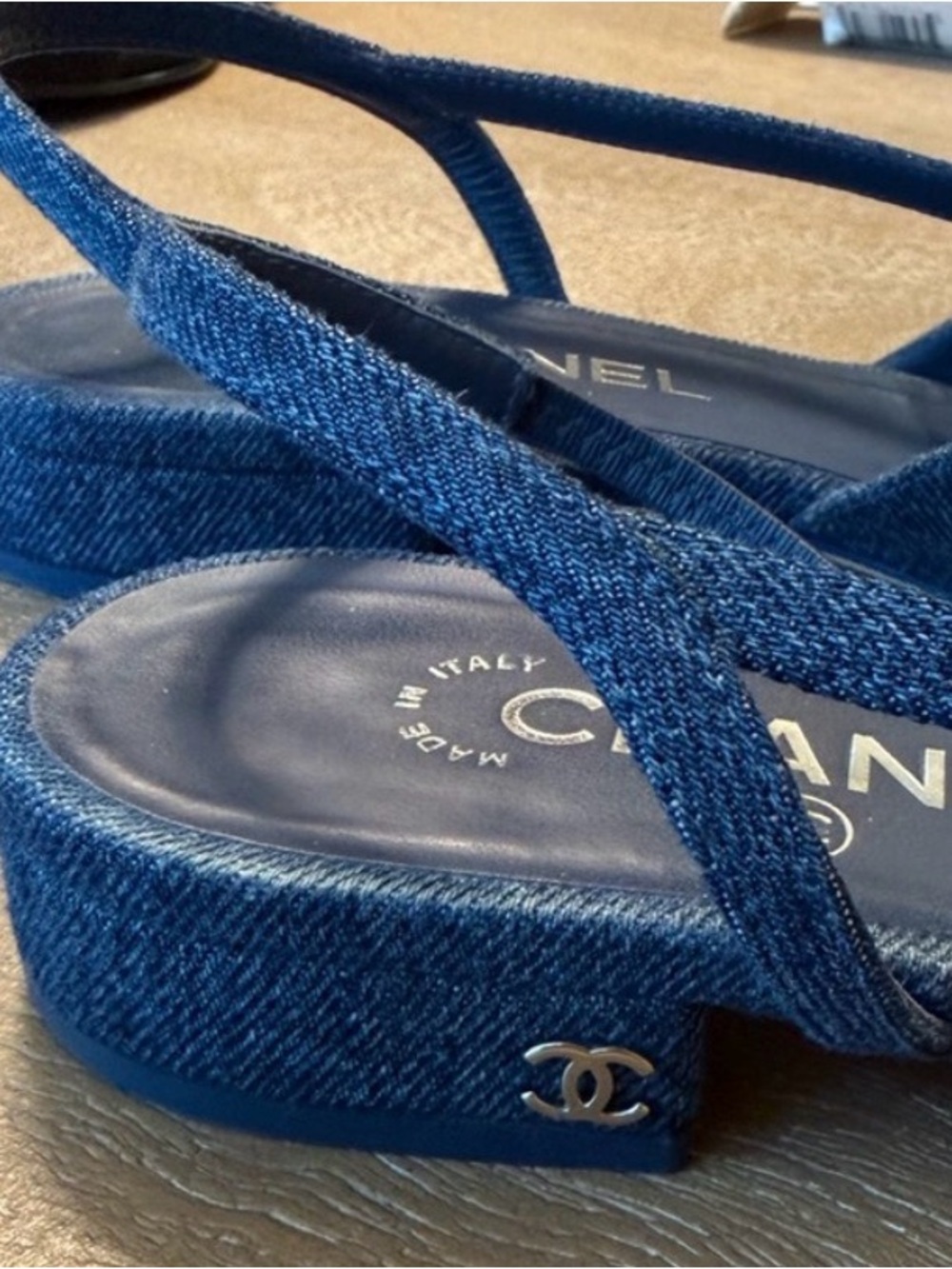 💙💙 CHANEL Denim Cap Toe CC Slingback Flats 2026 💙💙 - Picture 7 of 13